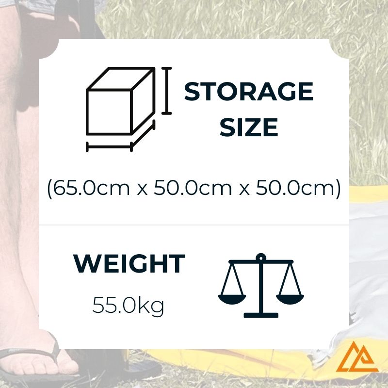 Bartlett U-Shaped Inflatable Pontoon Storage Size and Weight Image